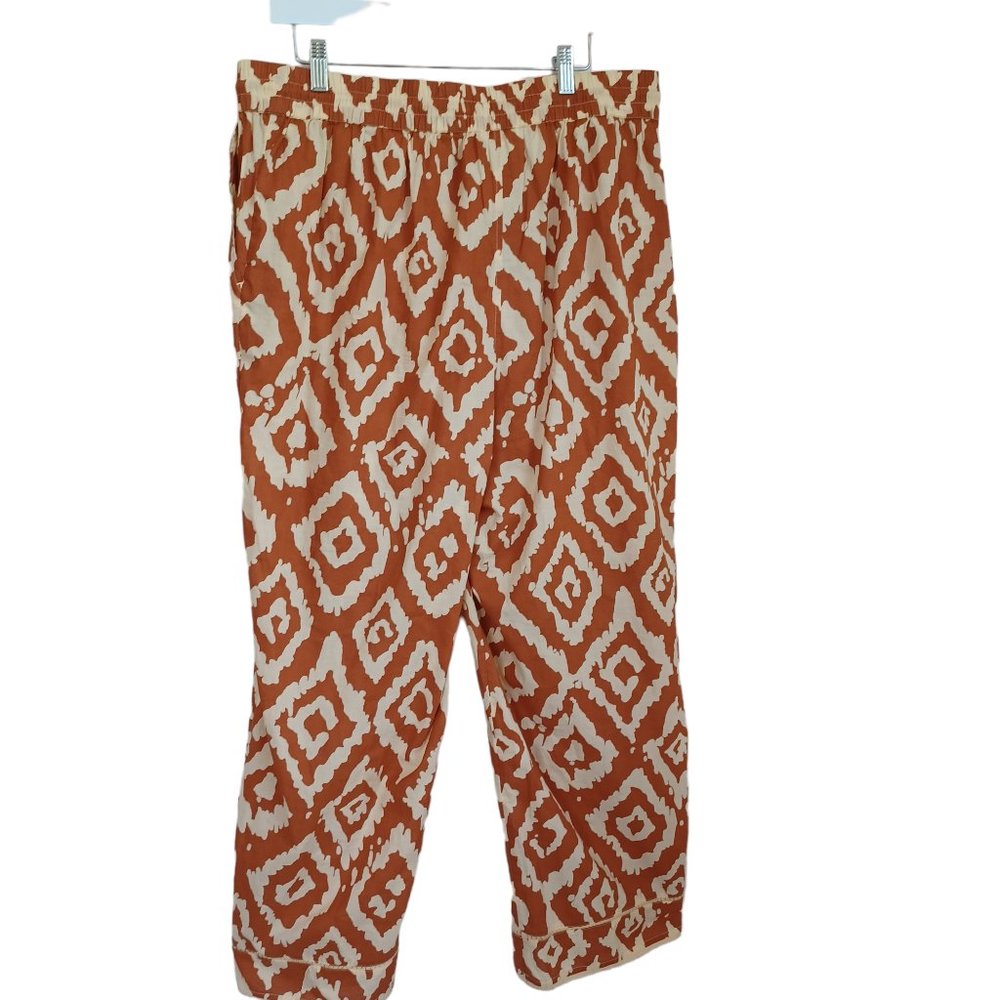 Haute Hippie Pant Wide Leg Cotton Tribal Ikat Boho Size X Large - Picture 13 of 14